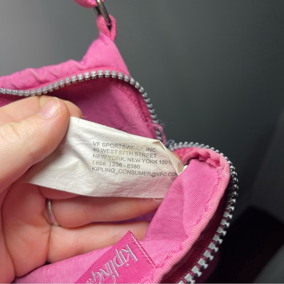 Kipling Pink Nylon Small Crossbody Travel Purse Bag Adjustable Strap 90’s - Picture 8 of 9